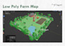 create fan art 3d low poly map for gaming and illustration